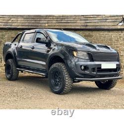 Kit de carrosserie de passages de roue larges 6 pièces en noir pour Ford Ranger T6 2012-2015
