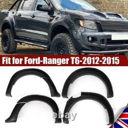 Kit de carrosserie noir avec 6 pièces d'élargisseurs d'ailes à large roue pour Ford Ranger T6 12-2015