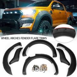 Kit de carrosserie noir avec 6 pièces d'élargisseurs d'ailes à large roue pour Ford Ranger T6 12-2015