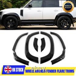 Kit de garniture d'arc de roue large en noir brillant 6 pièces pour Defender 110 L663 2020+