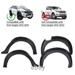 Kit de style de carrosserie avec larges élargisseurs d’ailes noirs pour Ford Ranger T6 2012-2014 Double Cabine
