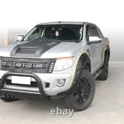 Kit de style de carrosserie avec larges élargisseurs d’ailes noirs pour Ford Ranger T6 2012-2014 Double Cabine