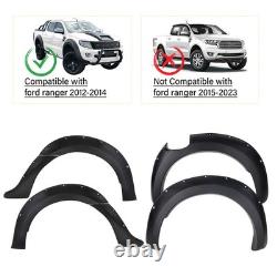 Kit de style de carrosserie avec passages de roue larges noirs pour Ford Ranger T6 2012-2014 Double Cabine
