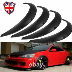 Lot de 4 élargisseurs d’ailes de voiture flexibles, très larges, passages de roue universels noirs