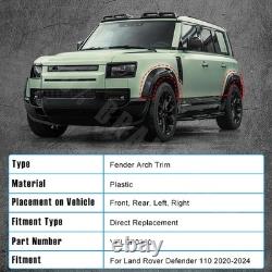 Pour Defender 110 L663 2020+ Kit de garnitures d'élargisseurs d'ailes en noir brillant