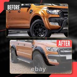 Pour Ford Ranger T7 2016-18 Kit d'élargisseurs d'ailes en plastique noir brillant
