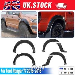 Pour Ford Ranger T7 2016-2018 Arches de roue large en mat noir élargisseurs d'ailes Royaume-Uni
