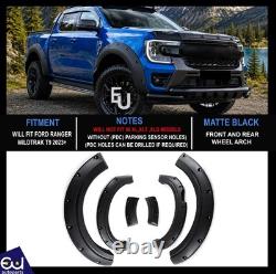 Pour Ford Ranger T9 2022+ Wildtrak, élargisseurs d'ailes noirs larges, 4 pièces