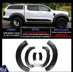 Pour Ford Ranger T9 2022+ XLT XL XLS élargisseurs d'ailes larges en noir mat