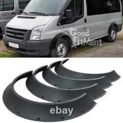 Pour Ford Transit 4x Ailes de boue flexibles extra larges pour passages de roues de carrosserie noirs