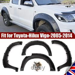 Pour pare-chocs élargis de passages de roues noirs pour Toyota Hilux Vigo 2005-2014