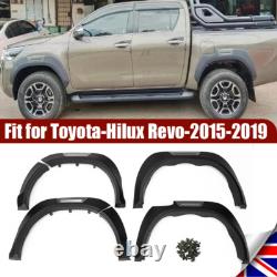 UK Pour Toyota Hilux Revo 2015-19 Arches de Roue Noires Élargies Élargisseurs de Garde Boue Kit Carrosserie