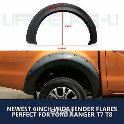 Wide Arch Kit Fender Flares/wheel Arch Pour Ford Ranger T7 T8 Raptor 2015-2020